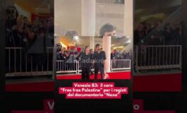 Venezia 83 il coro Free free Palestine per i registi del documentario Naza 265x160