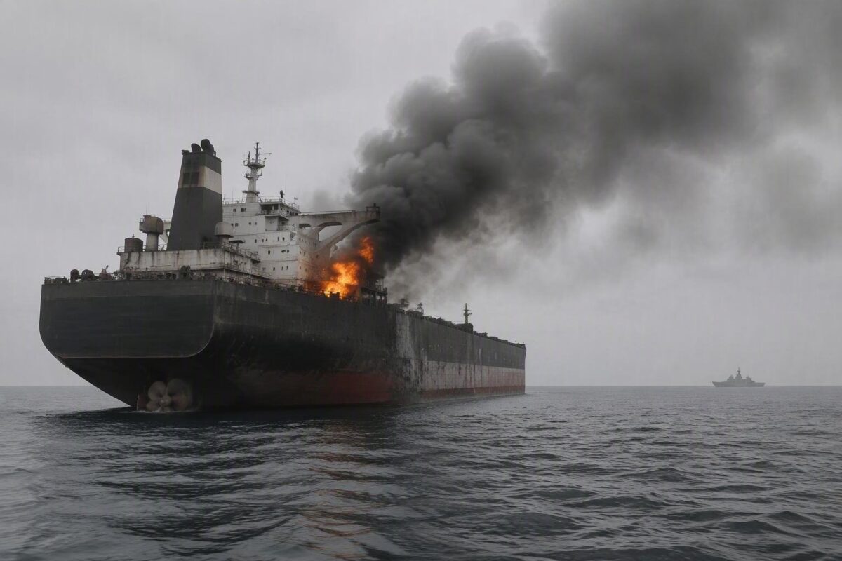 Petroliera in fiamme nello Stretto di Hormuz: dettagli sull'incidente