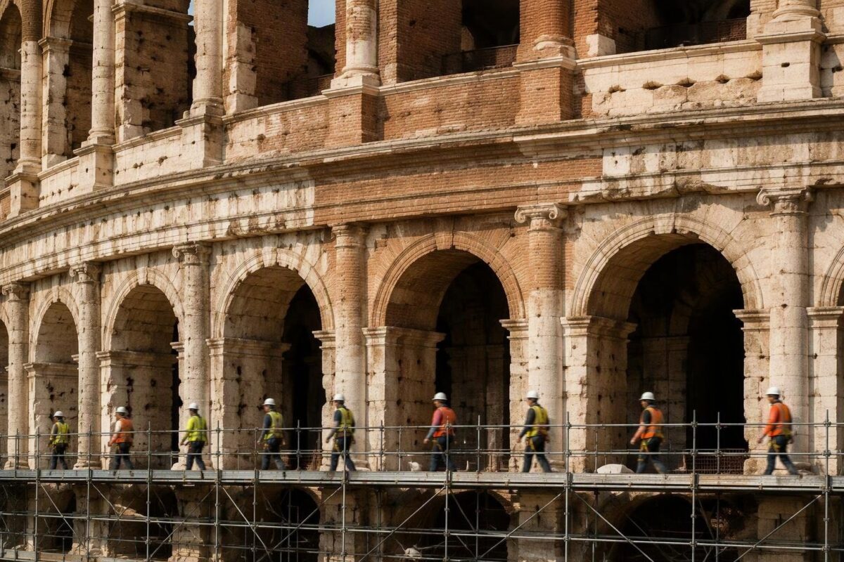 Tragedia sul Colosseo: caduta di un operaio di 22 anni durante i lavori