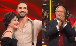 Ballando Monica Guerritore riceve la standing ovation e si commuove in piedi il marito Roberto Zaccaria 265x160