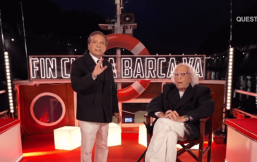 Chiambretti intervista Mughini Polizia li ferma in diretta su Rai3 Siamo autorizzati 364x230