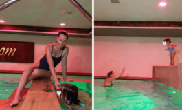 Federica Pellegrini lerede della Divina e. la figlia Matilde i primi tuffi da sola 265x160