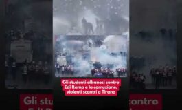 Gli studenti albanesi contro Edi Rama e la corruzione violenti scontri a Tirana 265x160