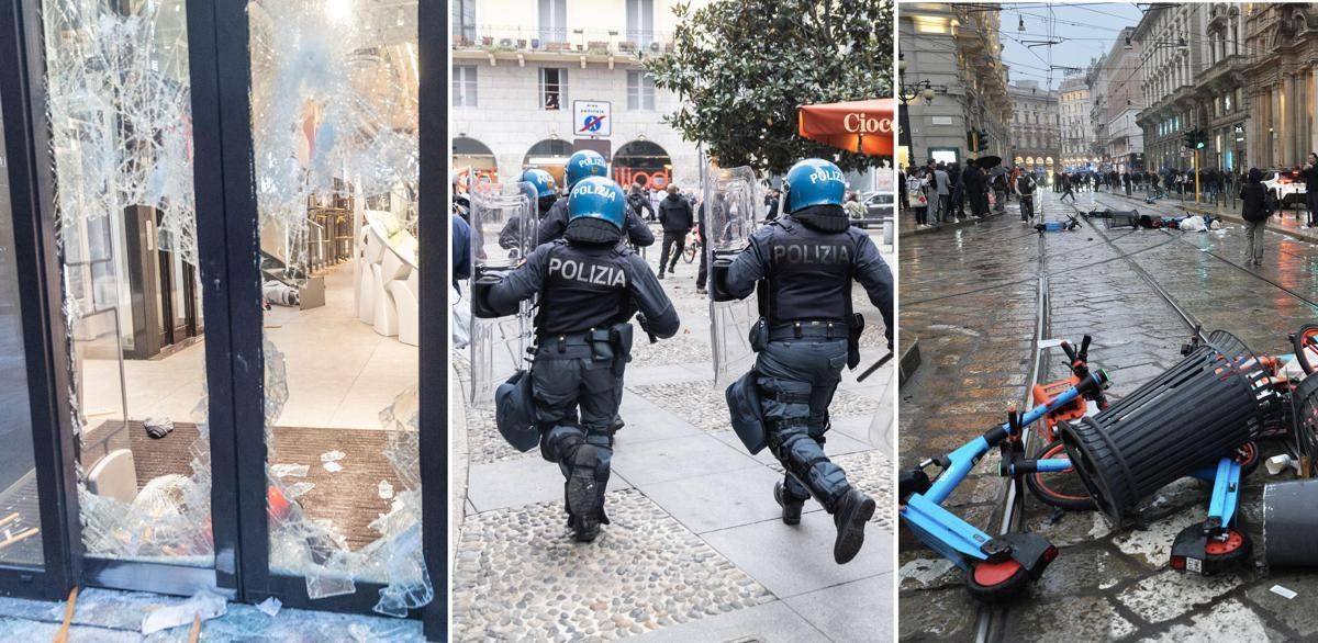 Guerriglia a Milano, assalto ai negozi e saccheggi: fermati 200 giovani. Meloni convoca riunione su ordine pubblico