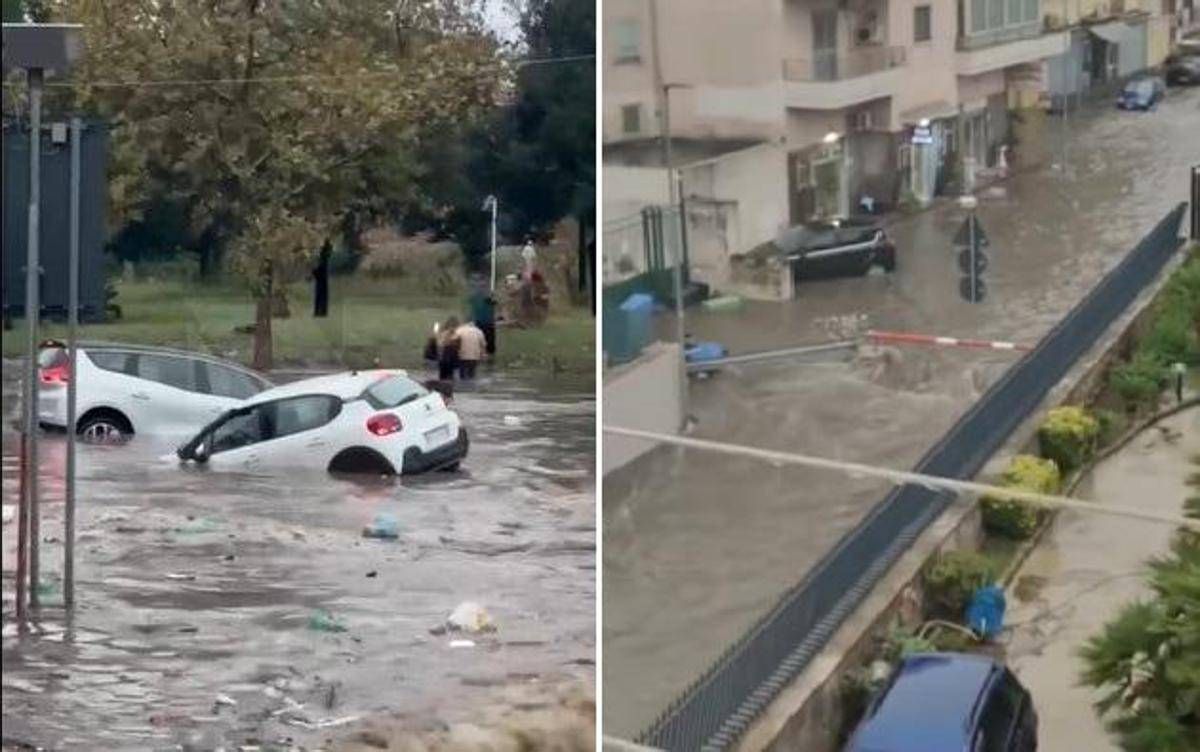 Maltempo, nubifragi e strade allagate da Napoli a Brindisi: allerta meteo arancione e scuole chiuse