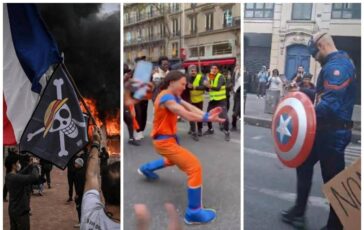 One Piece Goku e i supereroi anche i cosplayer scendono in piazza in Francia 364x230