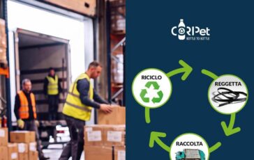 Rifiuti Coripet estende il ciclo del Pet dal bottle to bottle alle reggette 364x230