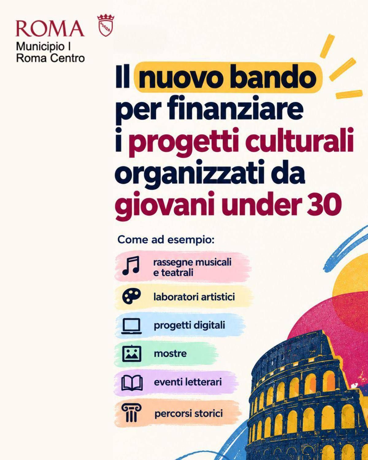 Roma, al via al primo Municipio bando per finanziare progetti culturali dei giovani under 30