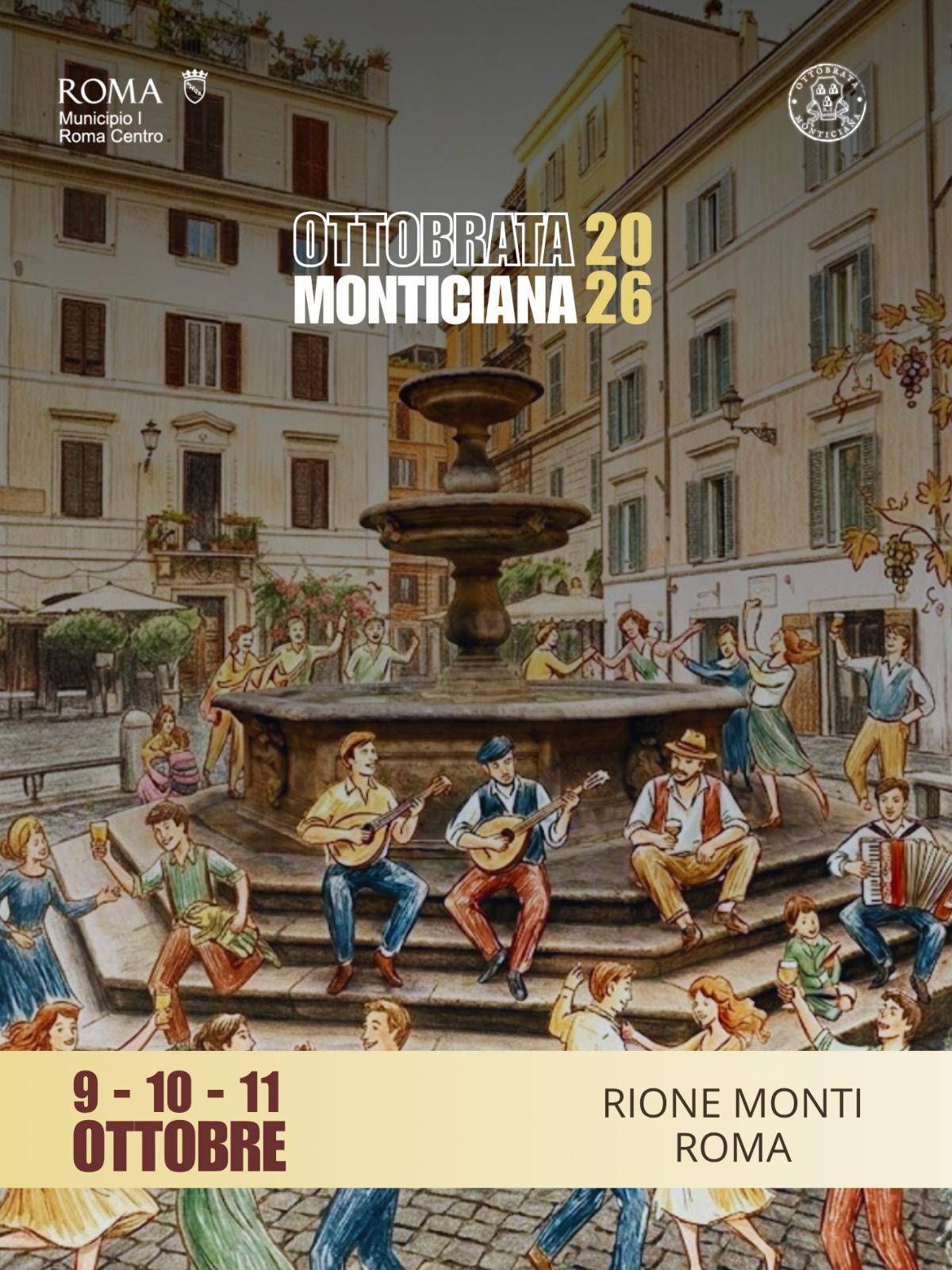 Roma, dal 9 all’11 ottobre 34esima edizione dell’Ottobrata monticiana: tre giorni di eventi gratuiti nel Rione