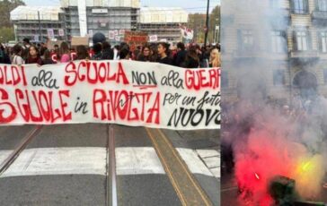 Sciopero della scuola oggi cortei in tutta Italia a Roma schierato dispositivo sicurezza a Torino slogan contro il governo 364x230