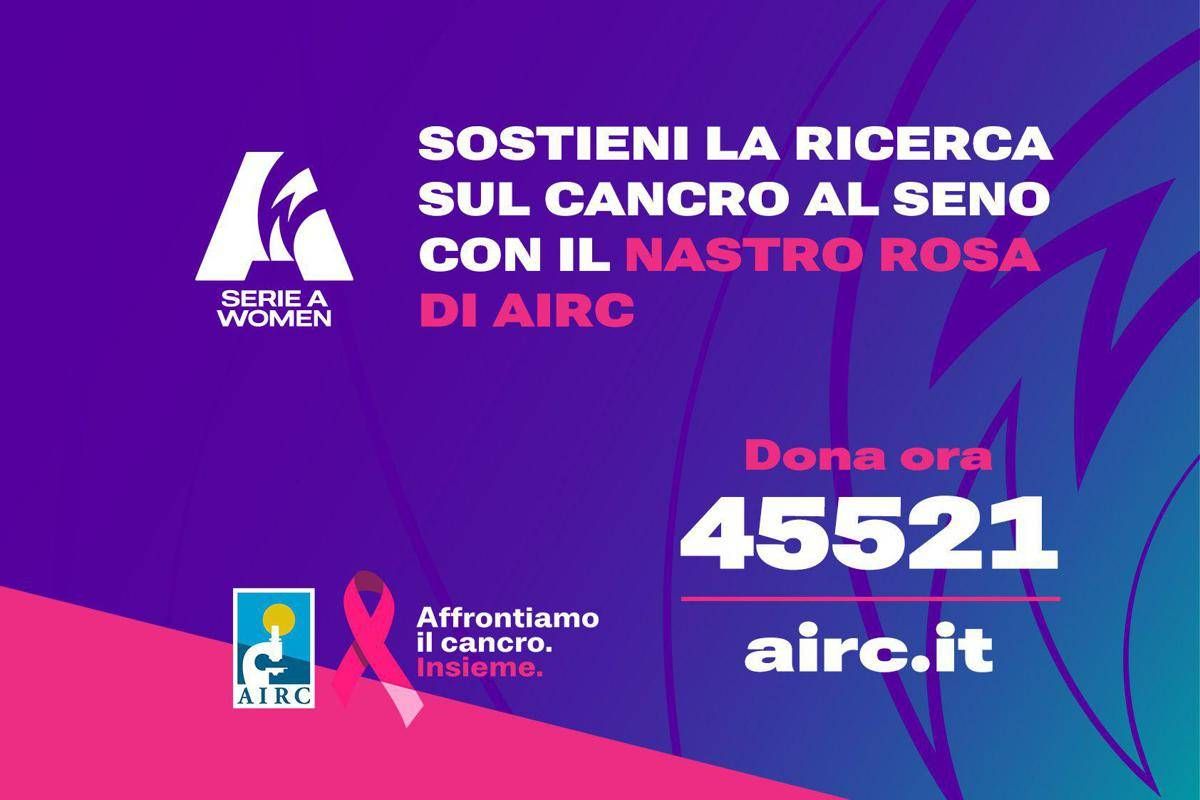 Serie A Women in campo con il Nastro rosa di Fondazione Airc