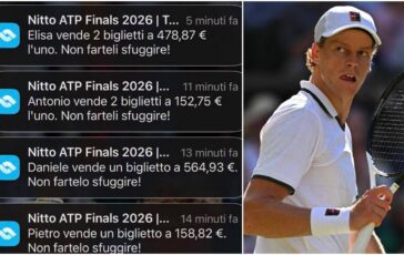 Sinner salta le Atp Finals i tifosi. rivendono i biglietti No Jannik no tennis 364x230