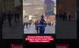 Tensione al Ghetto di Roma la Brigata ebraica insulta lAnpi Fate schifo vergogna 265x160