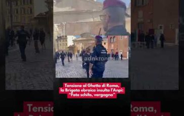 Tensione al Ghetto di Roma la Brigata ebraica insulta lAnpi Fate schifo vergogna 364x230