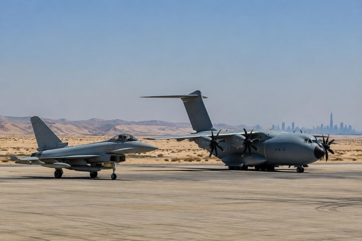 Caccia Typhoon e Atlas A400M giungono in Arabia Saudita