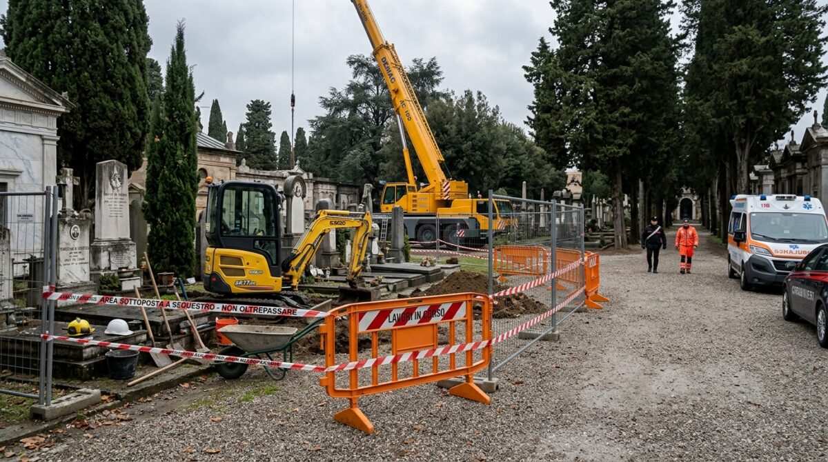 Incidente sul lavoro nel cimitero: operaio in coma