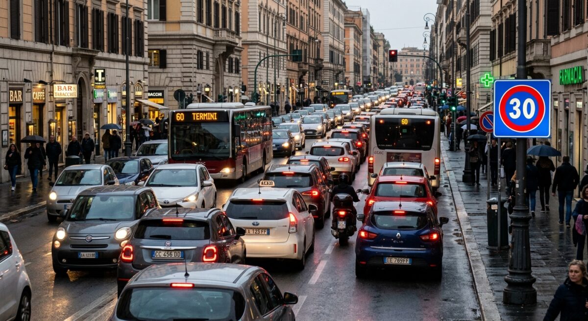Auto a 30 all'ora, mezzi pubblici bloccati: scontro con il Pd