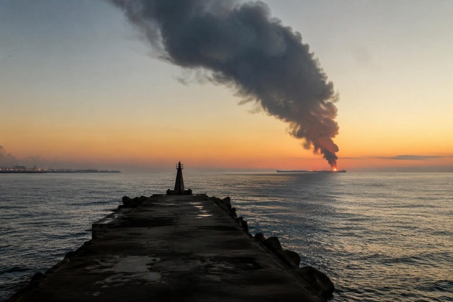Grande fuoco in mare vicino Sochi: possibile attacco con drone