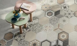 Panaria Ceramica collezione Hexa piastrelle decorative esagonali in gres