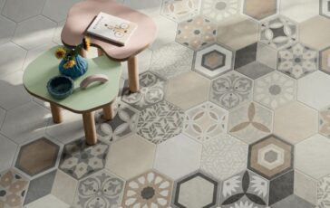 Panaria Ceramica collezione Hexa piastrelle decorative esagonali in gres