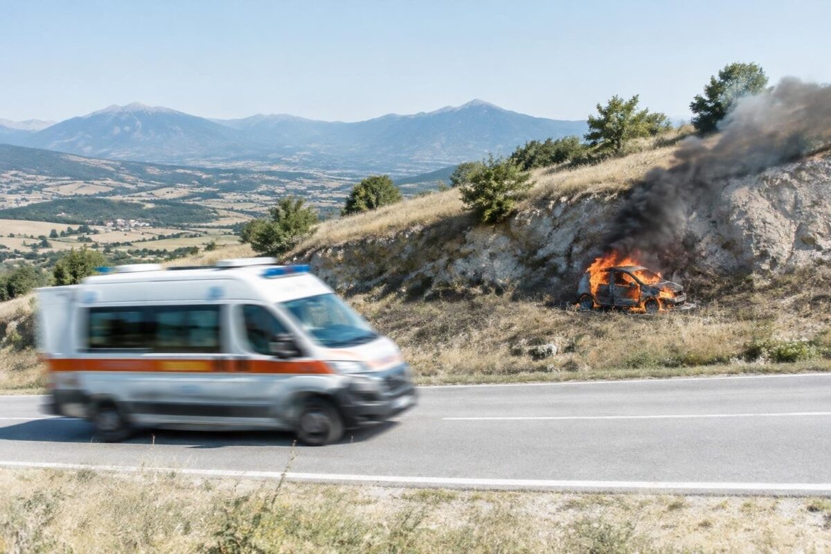 Indagine a Lucoli su cadavere scoperto accanto a veicolo in fiamme