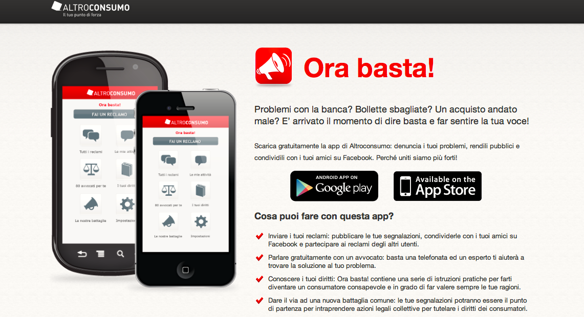 Dove scaricare l’App Altroconsumo