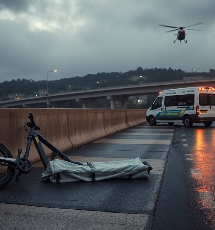 Incidente stradale a Fano: ciclista elettrico soccorso in eliambulanza