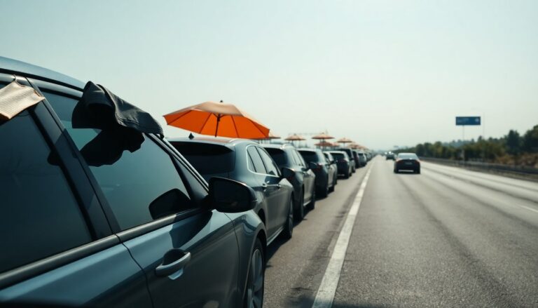 Code sull’A18, automobilisti costretti ad aprire ombrelloni per ripararsi dal sole