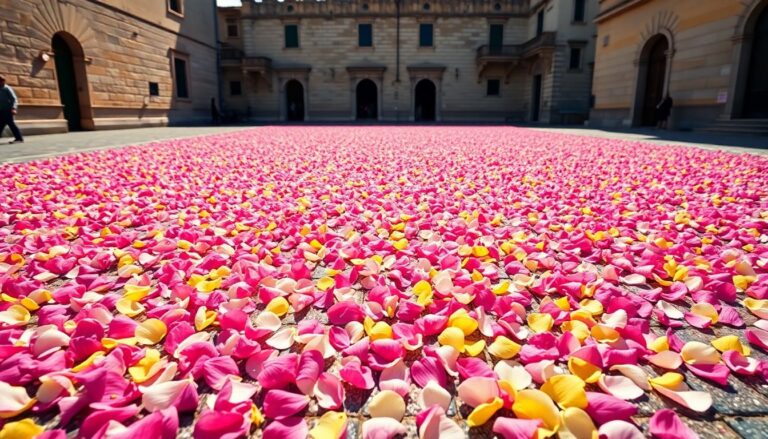 Infiorata Villafratese 2026: tra sacro e profano, la magia dei tappeti floreali