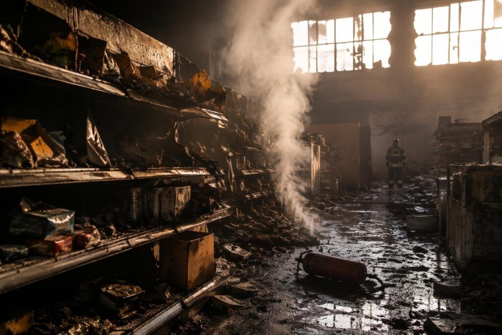 Supermercato in fiamme a Belmonte Mezzagno: intervento dei vigili del fuoco