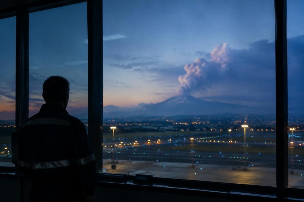 Vona rosso per l’Etna: chiuso spazio aereo B1, atterraggi a 12 l’ora