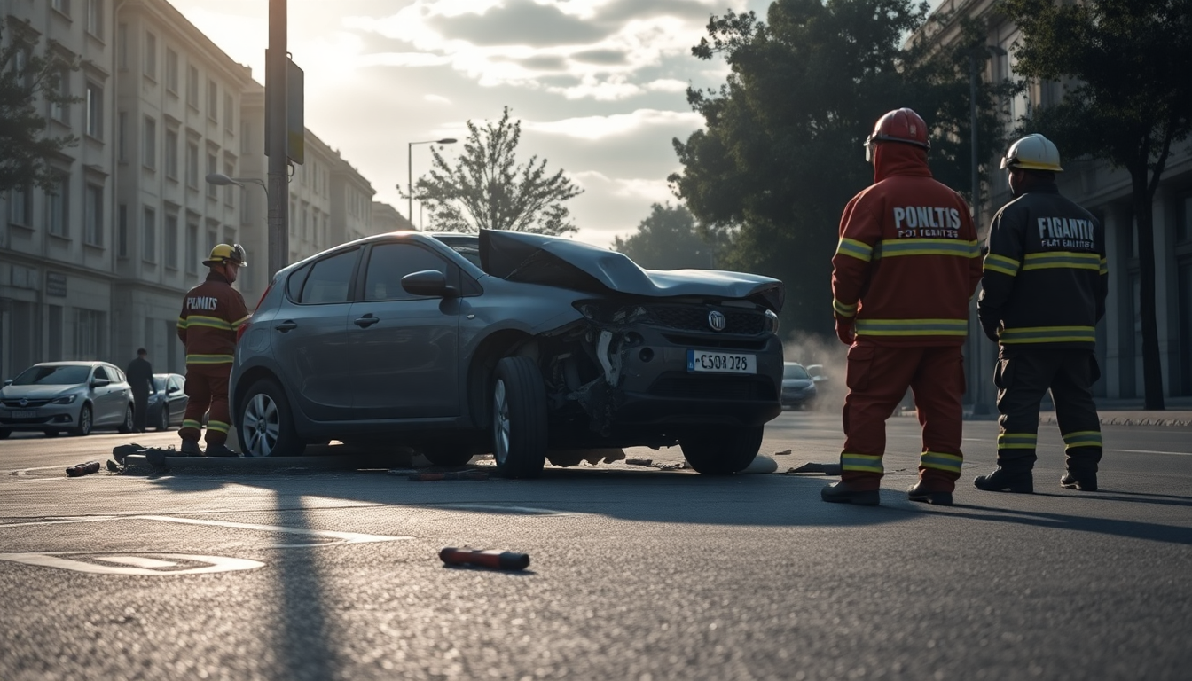 Incidente stradale a Brindisi: auto distrutta e intervento dei vigili del fuoco