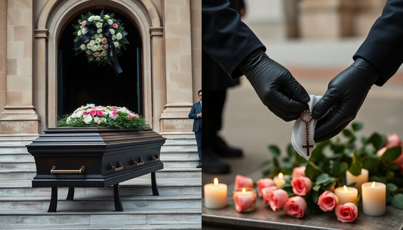giada de blanck commossa ai funerali della madre; episodio di contaminazione alimentare in Puglia