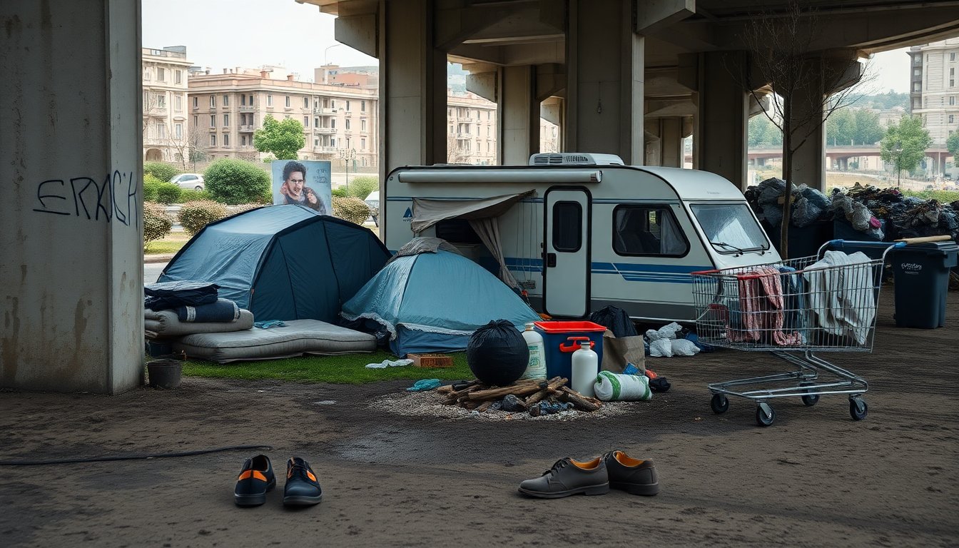 Micro-accampamenti a Roma: come il degrado avanza nelle aree urbane
