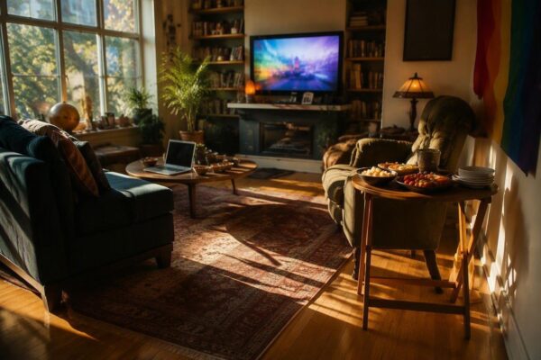 Come organizzare un watch party queer-friendly a casa: inviti, regole soft, snack e playlist con streaming sincronizzato
