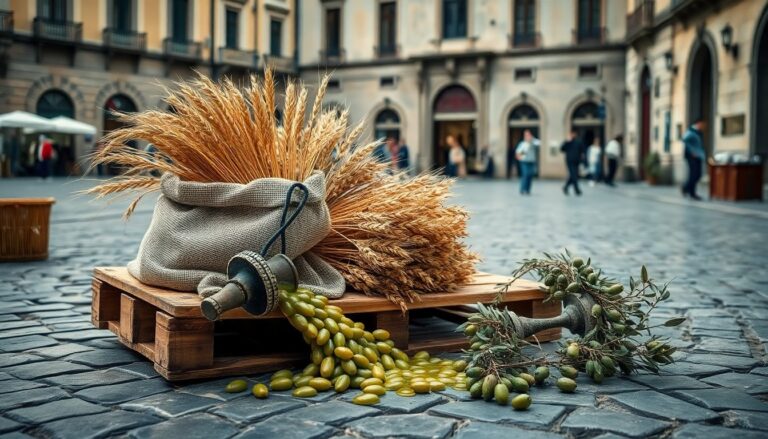 Agricoltori in piazza Italia a Perugia: la protesta di Coldiretti per il prezzo del grano e dell’olio