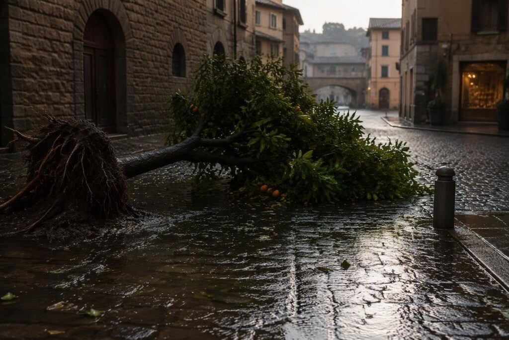 Nubifragio e tromba d’aria devastano l’Orvietano e Perugia