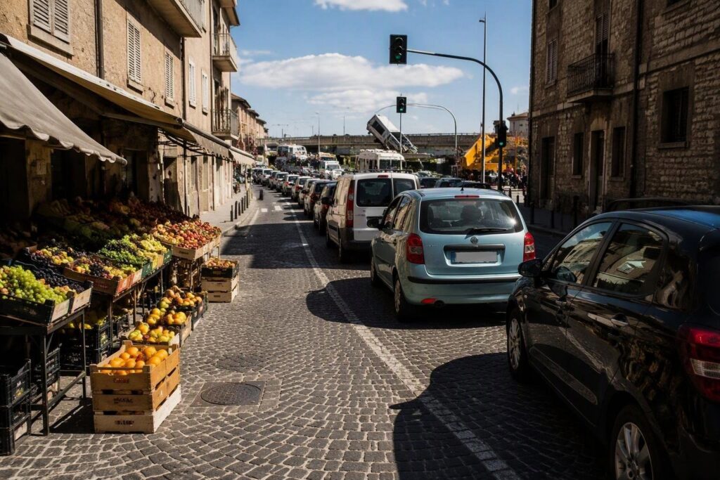 Il caos stradale a Perugia: mercato del giovedì e incidente sulla superstrada