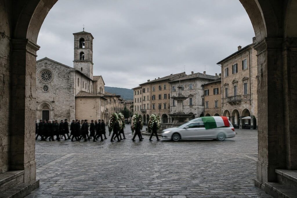 Funerali di Luciano Paolucci, padre di Lorenzo, a Foligno