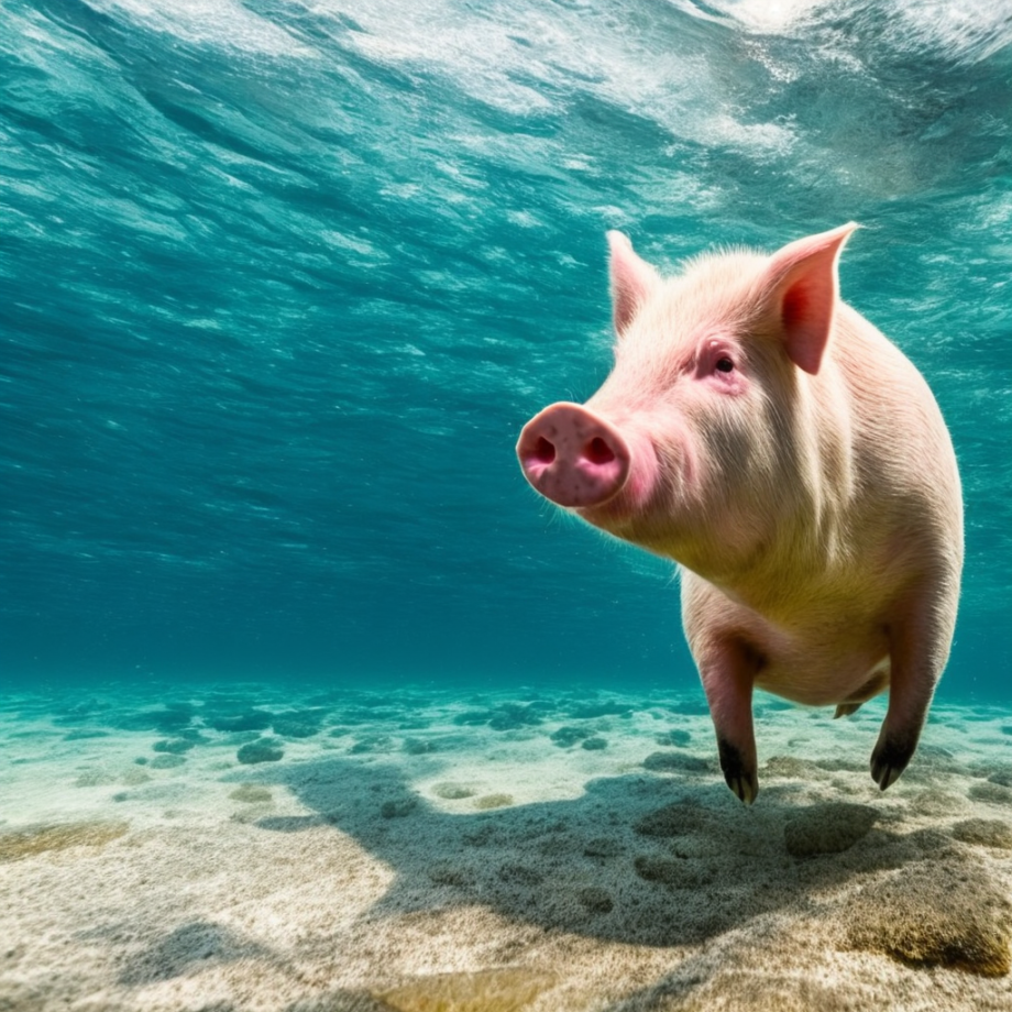 Pig Beach manía, dónde ir a nadar con cerdos