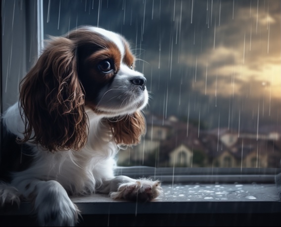Cómo ayudar a un perro que tiene miedo a las tormentas