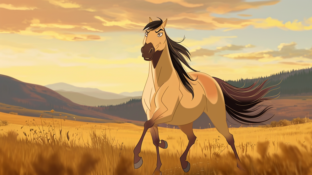 Los animales de la película «Spirit: el corcel indomable»