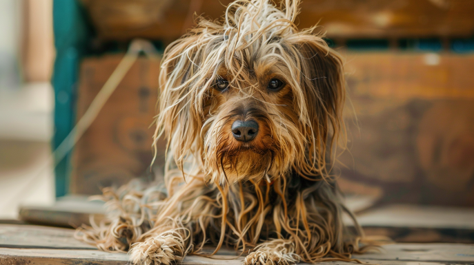 ¿Cómo puedo evitar que se formen nudos en el pelo de mi perro?