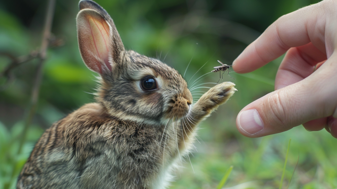 ¿Qué ocurre si un mosquito pica a un conejo?