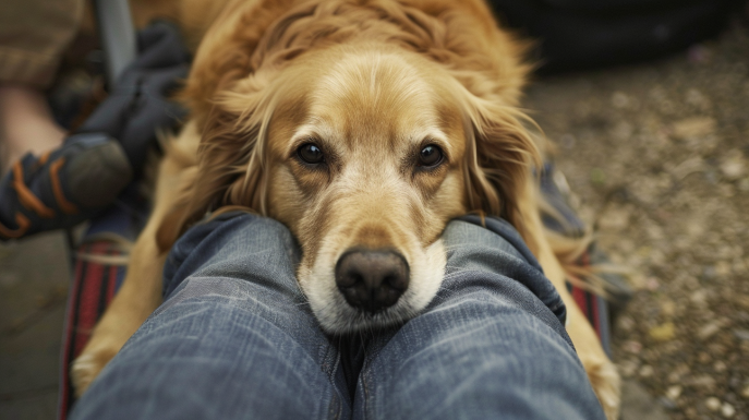¿Qué significa que el perro apoye el hocico en las patas?