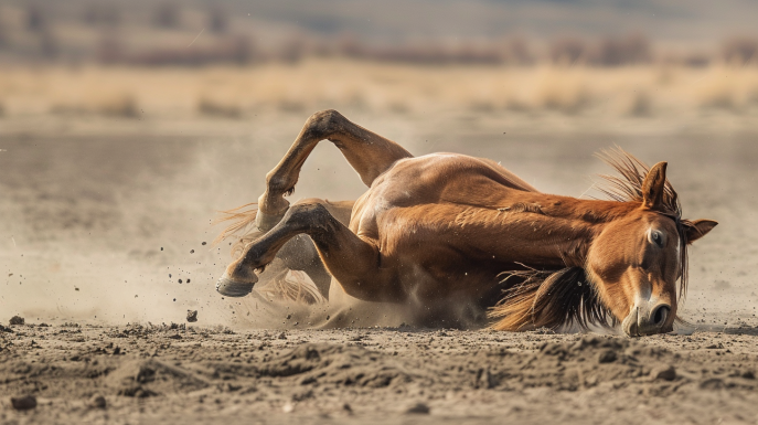 ¿Por qué los caballos ruedan por el suelo?