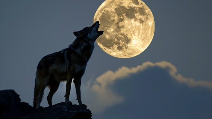 ¿Por qué el lobo aúlla a la luna?