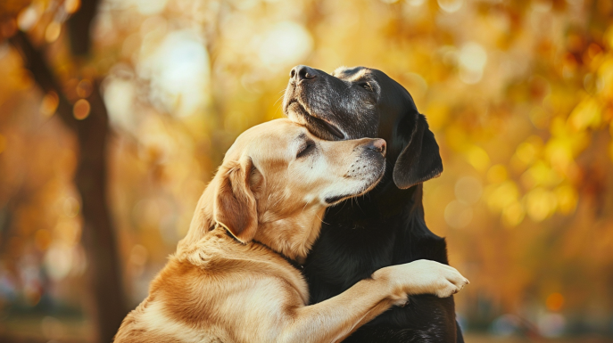 ¿Qué significa que los perros se abracen?
