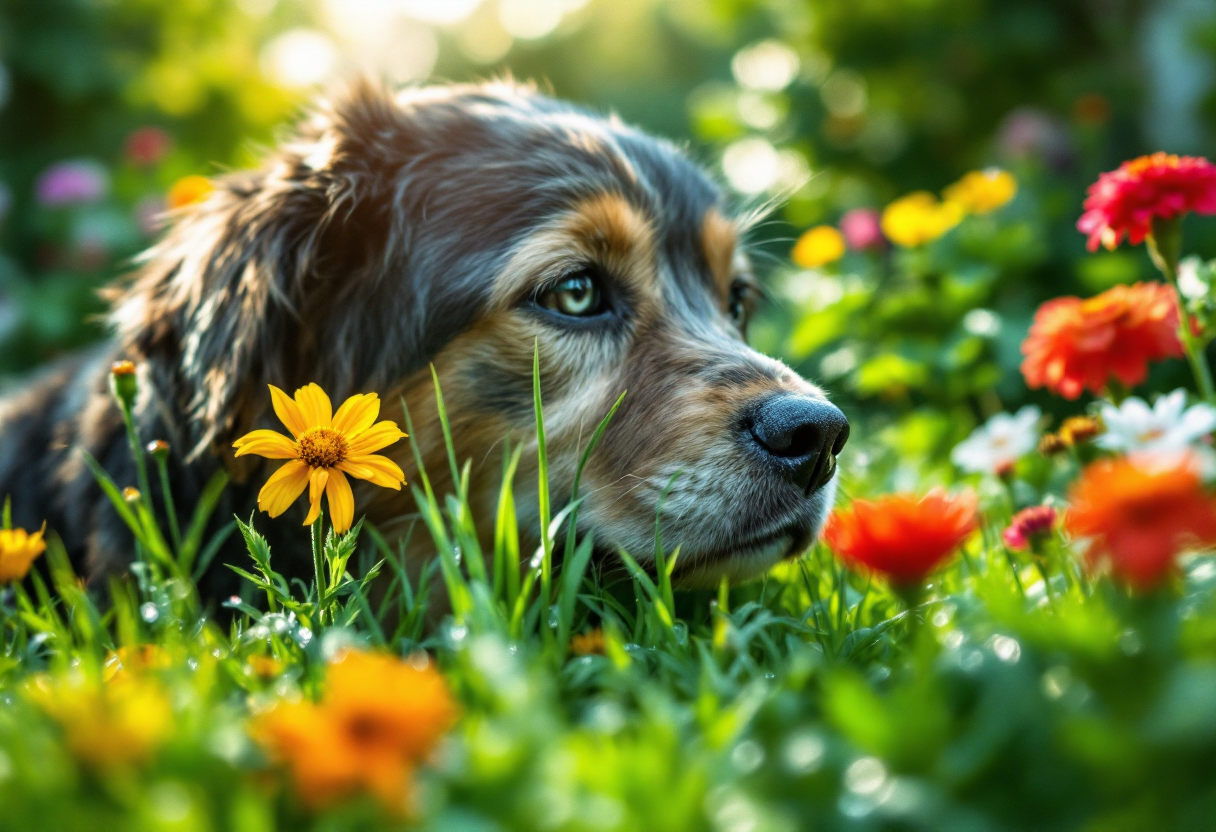 Perro feliz y saludable libre de parásitos externos