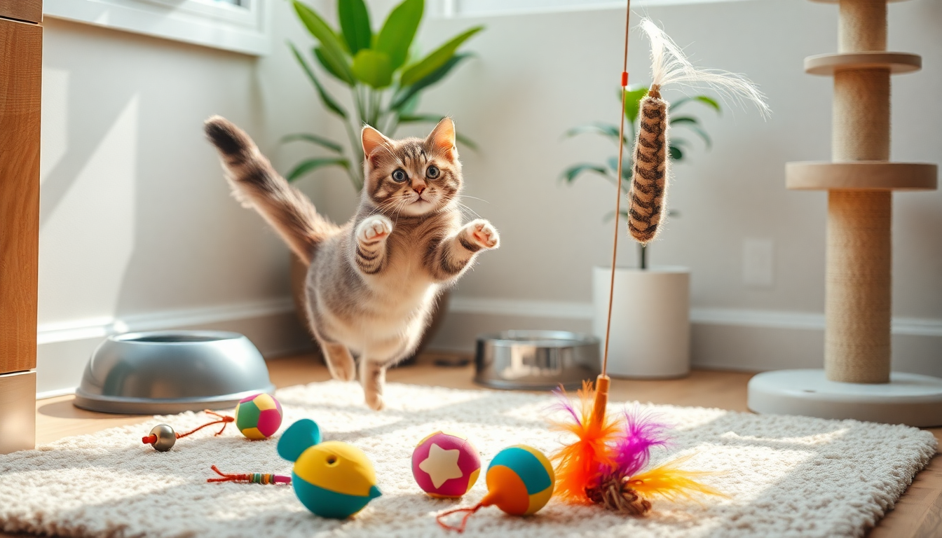 Descubre los mejores juguetes para mantener a tu gato feliz y activo